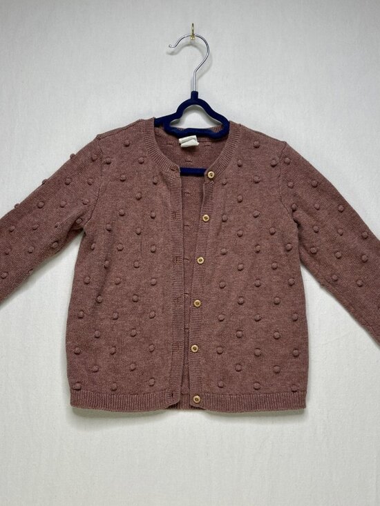 H&M baby Cardigan Girls Size 18-24 Months Textured Knit Cardigan Organic Cotton - Picture 1 of 6